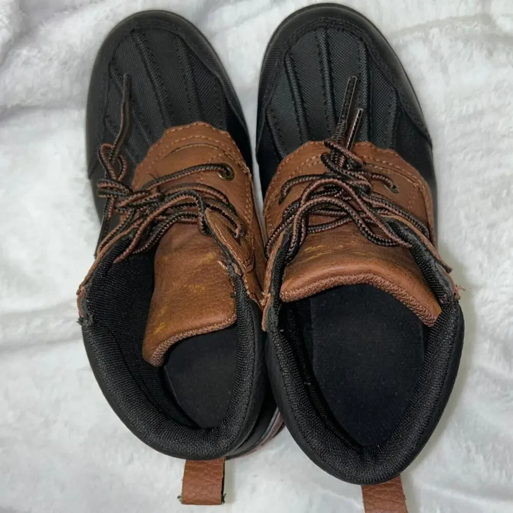 Levi’s Kids Duck Boots Brown Black Ankle Boots Size 4 Waterproof Style